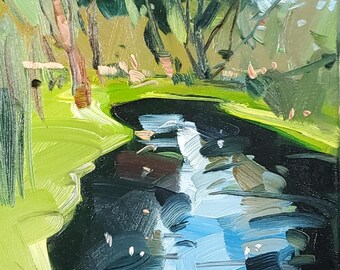 16x20 Plein Air Landschaft Teich Kunst Leinwand Druck vom Impressionismus Künstler Jose Trujillo