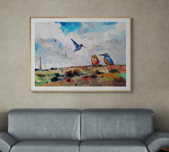 XL 36x48 巨大な鳥の砂漠の風景アート アーティスト Jose Trujillo