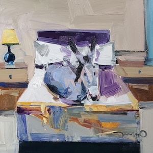 Jose Trujillo Grande stampa su tela 16x16" Impressionismo Arte murale Pittura Camera da letto Asino