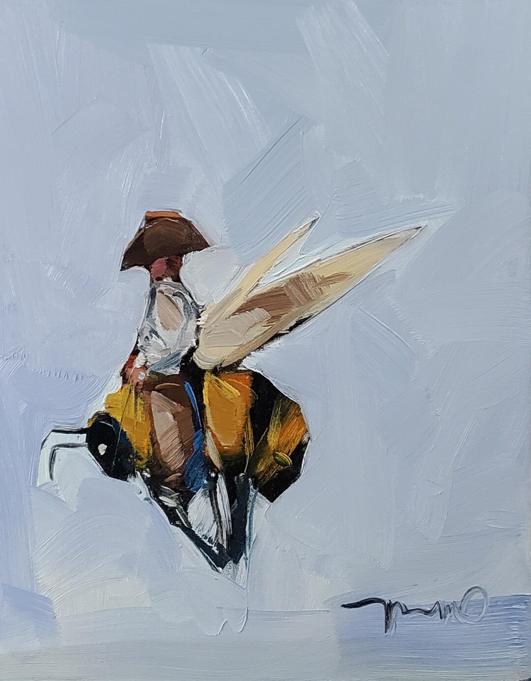 Bee Little Cowboy Art Canvas PRINT of an Oil Painting by Artist Jose ...