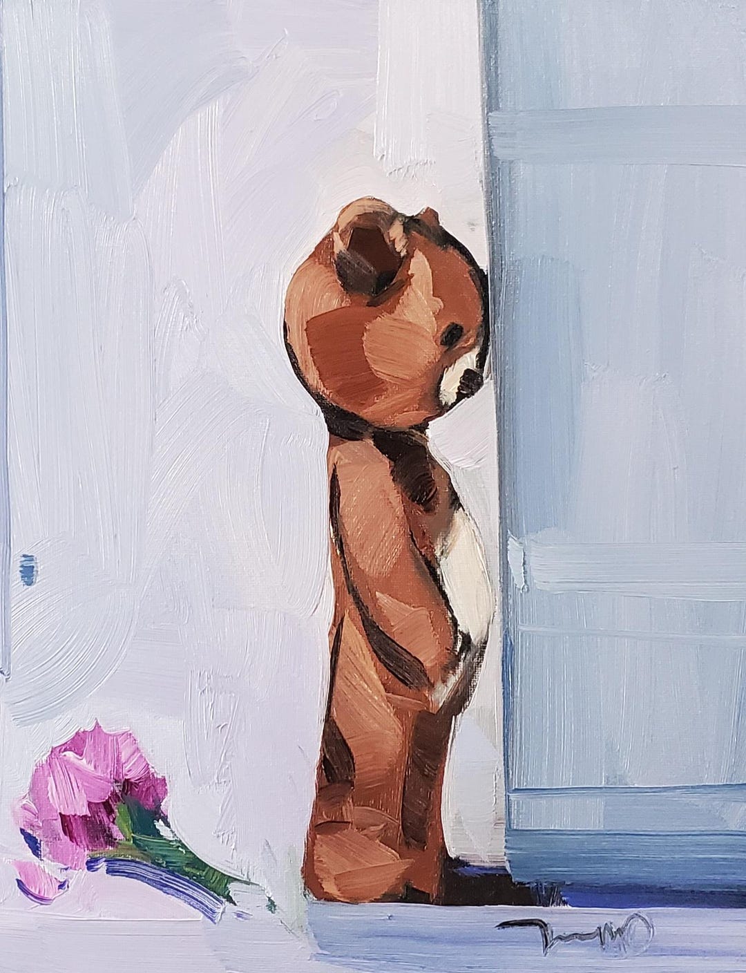 Teddy Bear Art PRINT of an Oil Painting Impressionist Artist 16x20 - Etsy