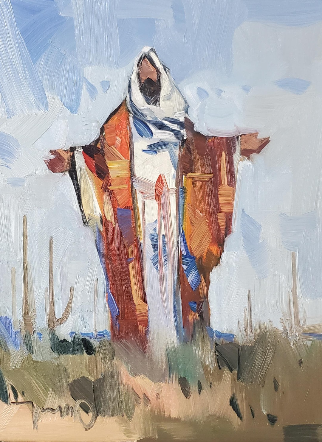 Desert Jesus PRINT of Oil Painting by Artist Jose Trujillo 16x20 - Etsy