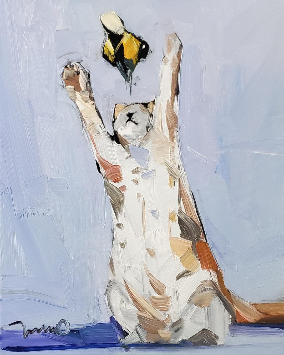 Fun Cat Bee Art PRINT of Oil Painting by Artist Jose Trujillo 16x20 - Etsy