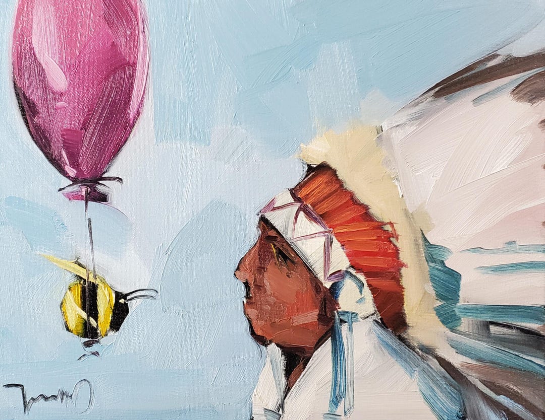 American Portrait Bee Art PRINT of an Oil Painting by Artist Jose ...