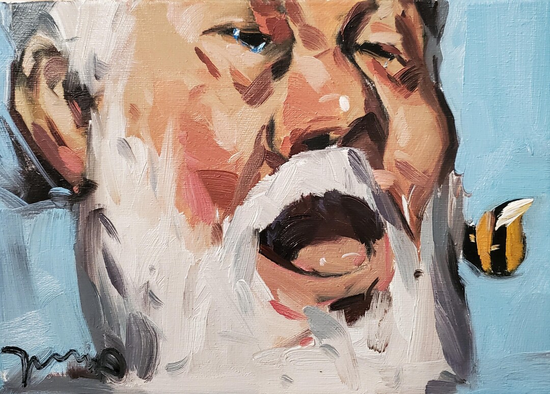Old Man Face Bee PRINT of Oil Painting by Artist Jose TRUJILLO 16x20 - Etsy