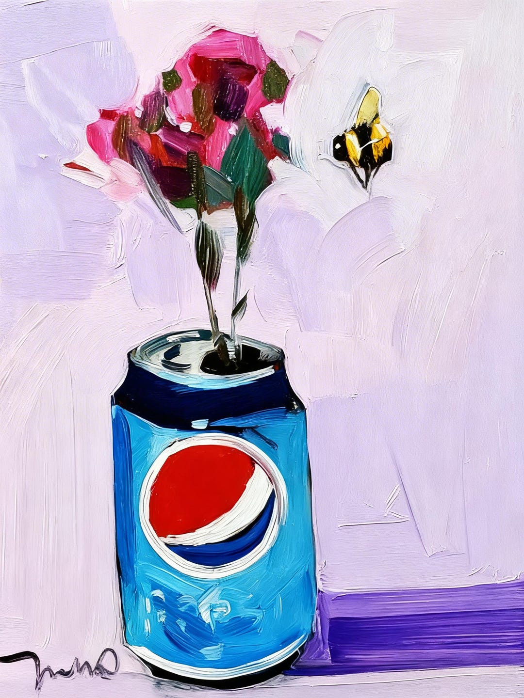 Can Still Life Flower PRINT of Oil Painting by Artist Jose TRUJILLO ...