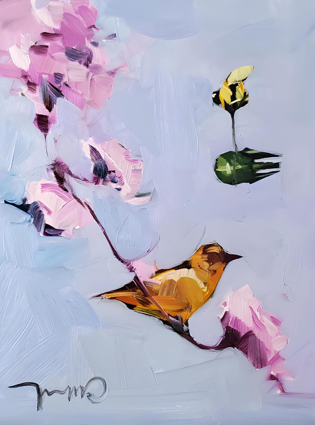 Bird Floral Bee PRINT of Oil Painting by Artist Jose TRUJILLO 16x20 - Etsy