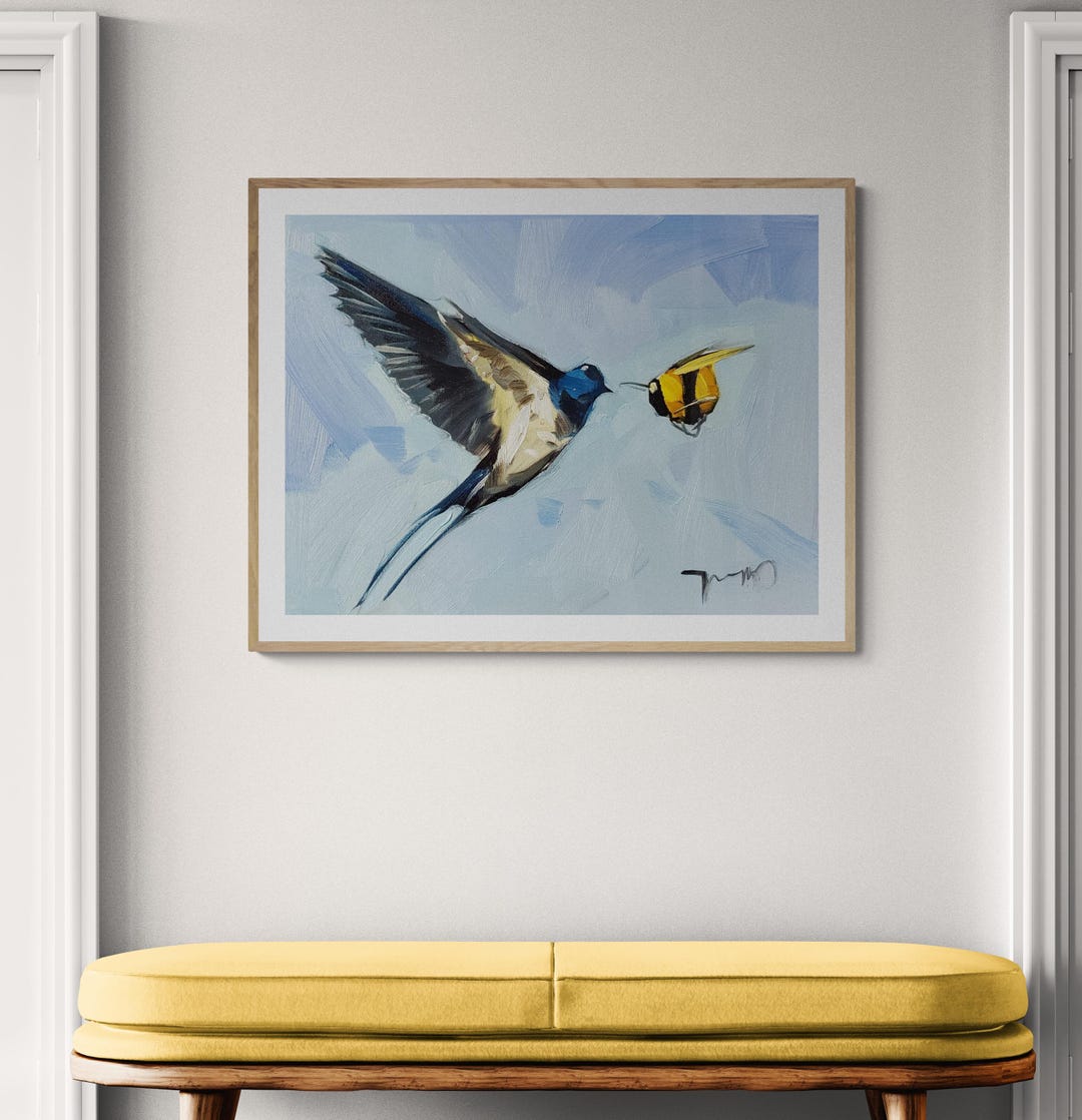 30x40 Large Bird and Bee PRINT of an Oil Painting by Artist Jose ...