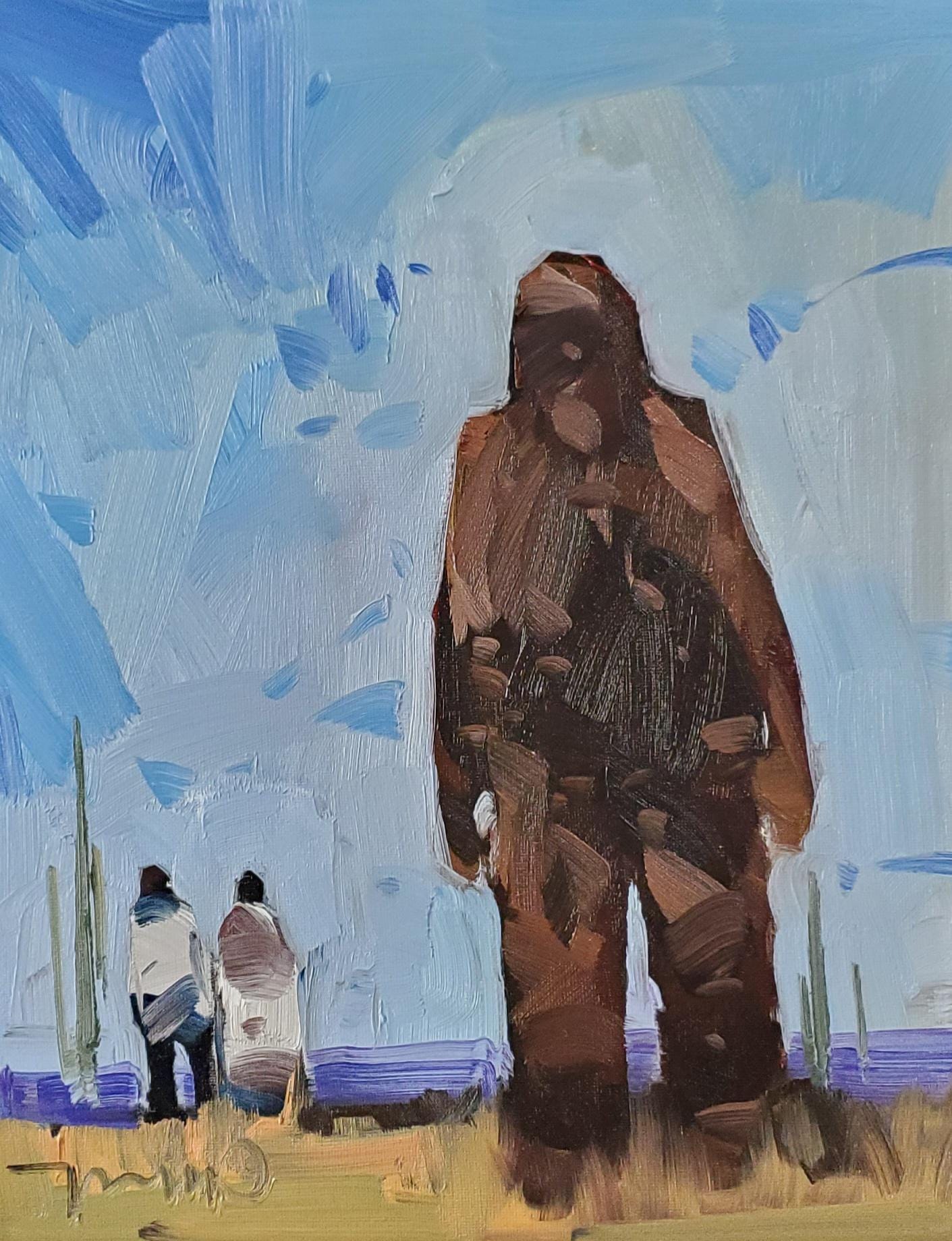 Bigfoot Conspiracy Art Canvas PRINT by Impressionist Artist Jose
