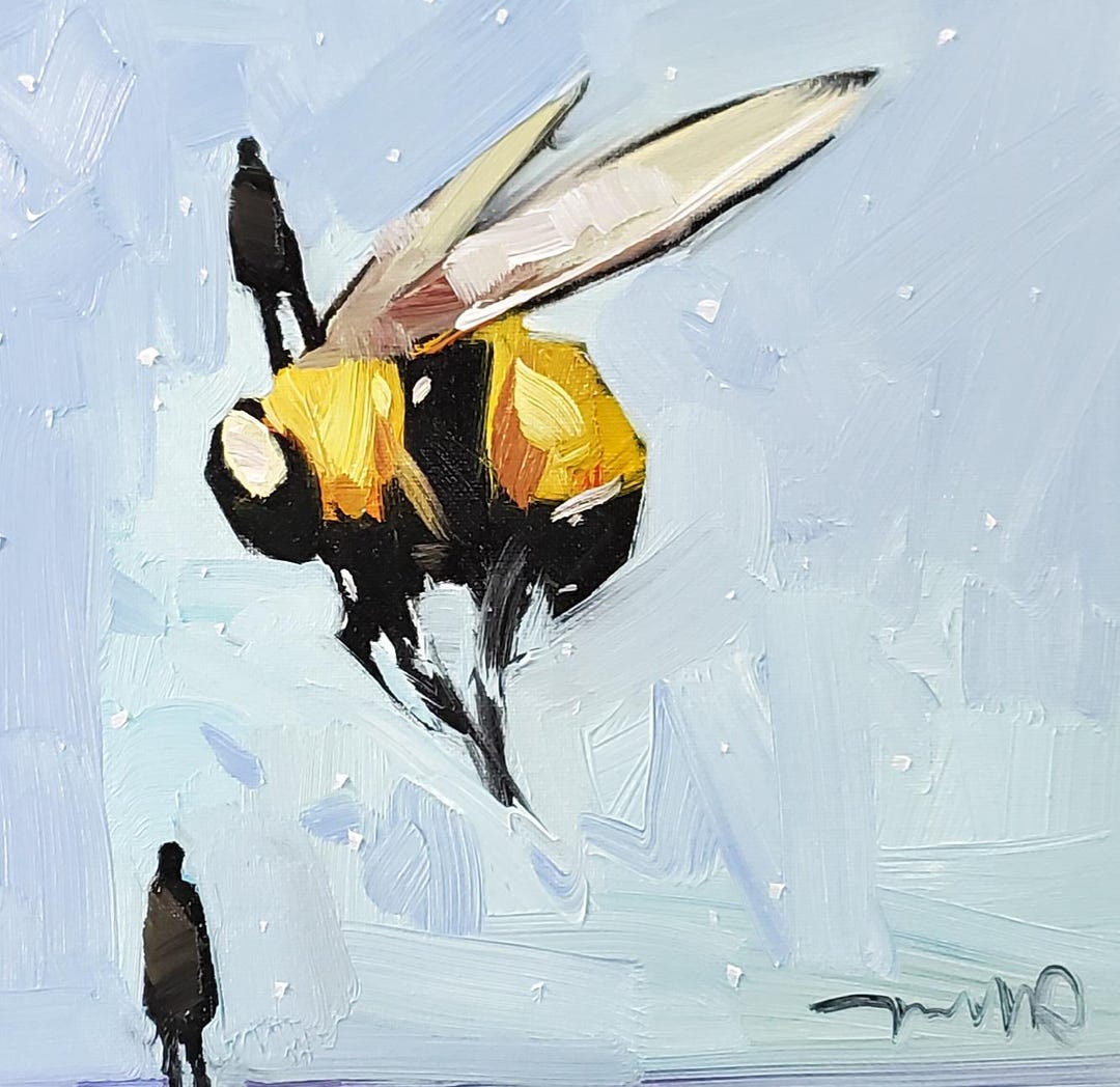 Giant Bee Figures Art PRINT of an Oil Painting by Artist Jose Trujillo ...