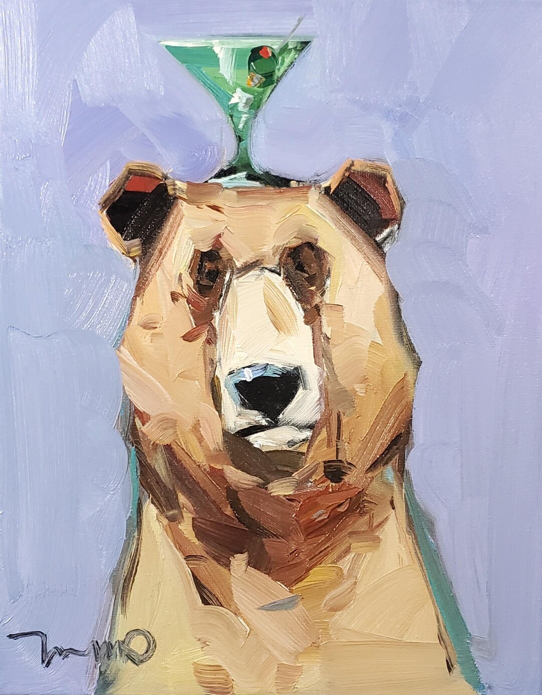Artist Jose Trujillo Impressionist Bear Art Canvas PRINT of a Oil ...