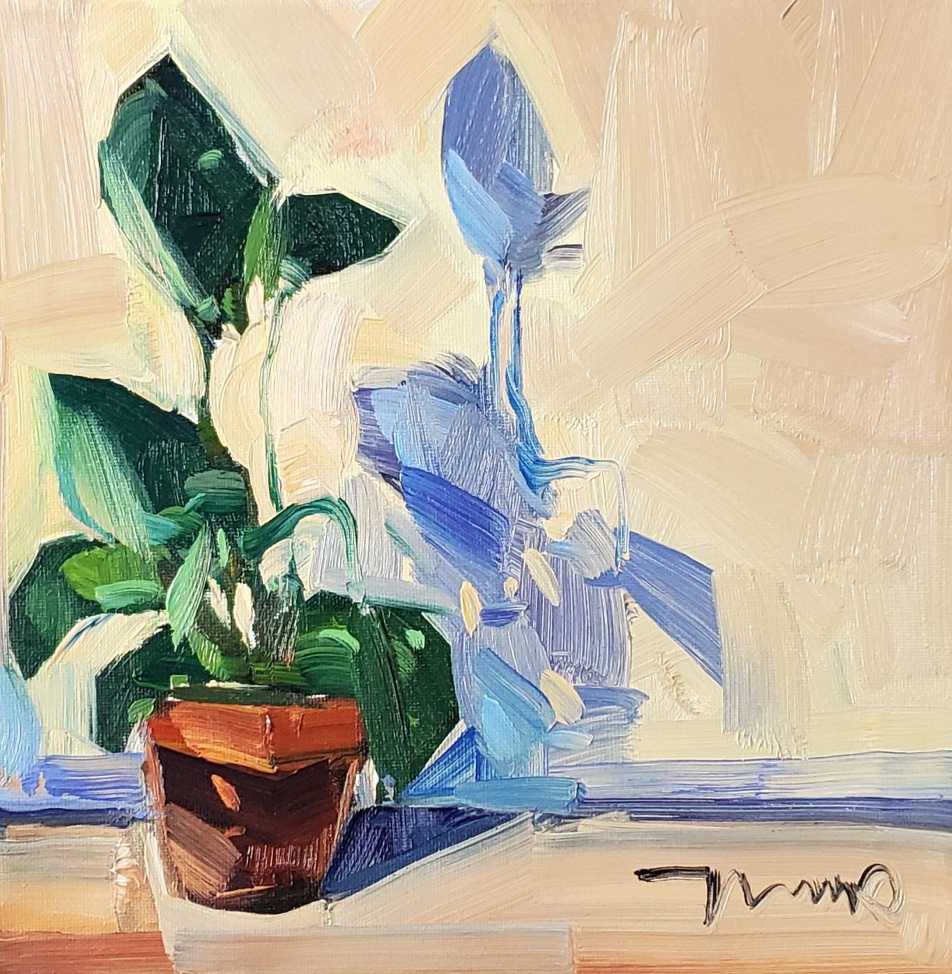観葉植物 ホームデコレーション アート キャンバスプリント 絵画 16x16