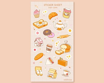 Cute Bread Bakery Sticker Sheet | Planner Stickers - Kawaii Stickers - Cute Stationery - Bullet Journal Stickers - Journaling Stickers