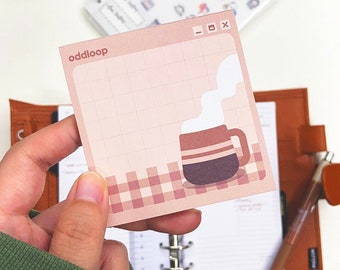 Lofi Aesthetic Coffee Notepad - 50 sheets (NON-STICKY)