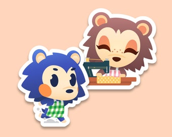 Mabel and Sable Cute Vinyl Sticker - Animal Crossing