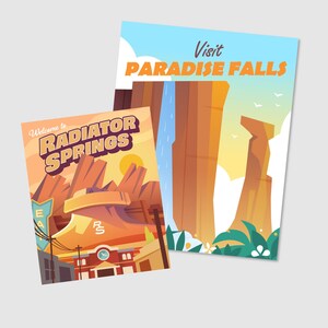 Animated Destinations 8"x10 or 11"x14" Print / Poster - Vintage Travel Style (Frame NOT Included)