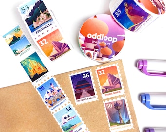 Fairytale Destinations Stamp Washi Tape 25mm x 5m