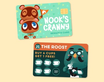Animal Crossing Vinyl Sticker - Brewster Stamp Card, Nook's Cranny Rewards Card