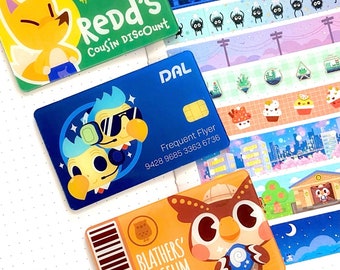 Animal Crossing Washi Cutter - Blathers Ticket, DAL Card, Redd Card