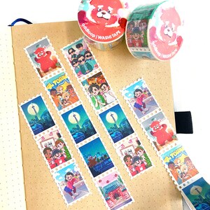 Red Panda Stamp Washi Tape 25mm x 5m