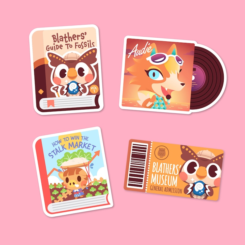 Animal Crossing Vinyl Sticker Maple Syrup Dom Sports Drink Coco Coconut Water Marshal Coffee