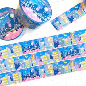 Tokyo City Washi Tape 20mm x 10m - Silver Foil (Moon Prism)