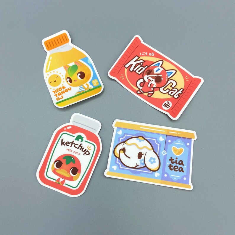 Animal Crossing vinilo pegatina Kid Cat Kit Kat Tangy OJ ...