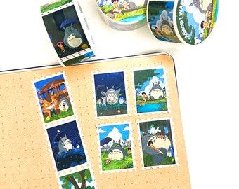 Wood Spirits Stamp Washi Tape 25mm x 5m - Japanese Anime