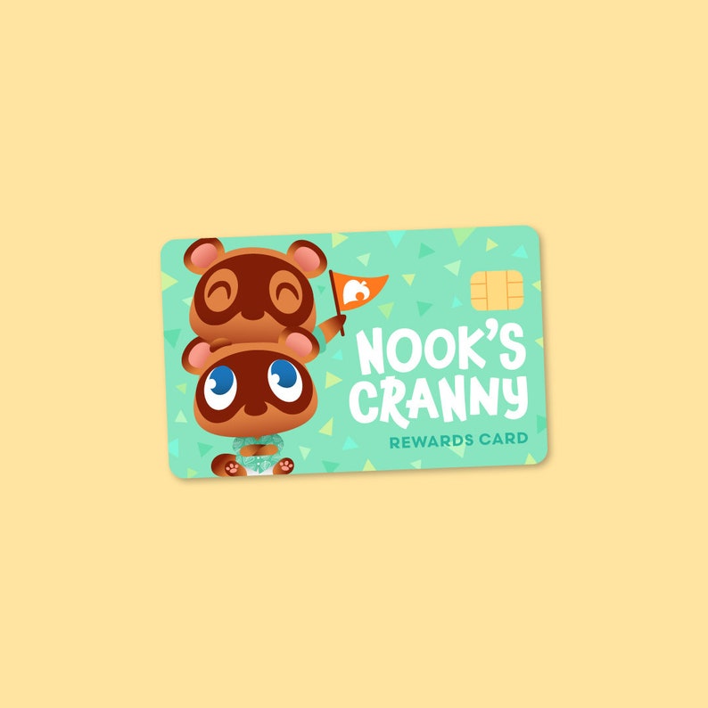 Animal Crossing Vinyl Sticker Brewster Stamp Card, Nook's Cranny Rewards Card Nook's Cranny Card