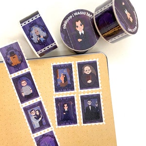 Addams Fam / Wednesday Stamp Washi Tape 25mm x 5m