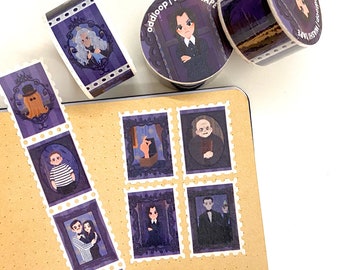 Addams Fam / Wednesday Stamp Washi Tape 25mm x 5m