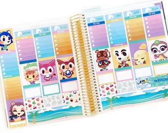 Animal Crossing Planner Stickers Weekly Kit - For use with vertical layout planners (1.5 inch wide columns)