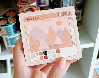Aesthetic Lofi Sticky Notes - 50 sheets - Paint App / Illustrator Inspired