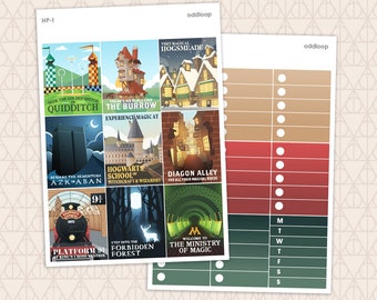 Magical Destinations Planner Stickers - For use with vertical planners (1.5 inch wide or 1.3 inch wide Hobonichi Cousin)