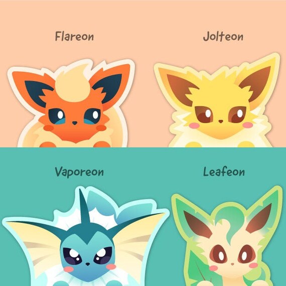 3 Eeveelutions Vinyl Stickers