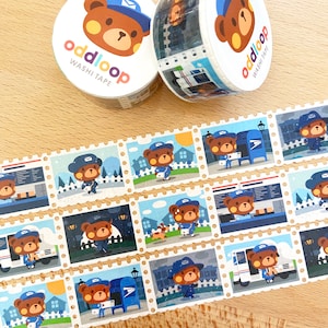 Postal Bear Stamp Washi Tape 25mm x 5m