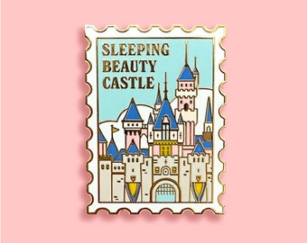 Sleeping Beauty Magic Castle Stamp Enamel Pin - Cute Pin