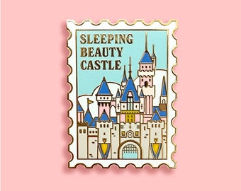 Pin de esmalte con sello del Castillo Mágico de la Bella Durmiente - Pin bonito
