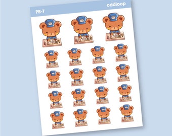 Planner Planning Bullet Journal Postal Bear Planner Stickers PB7 PREMIUM MATTE Only Cute Kawaii