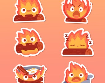 Fire Demon Cute Vinyl Sticker