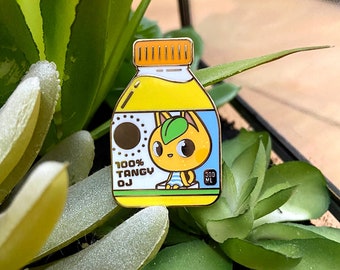 Tangy Orange Juice Enamel Pin - Animal Crossing