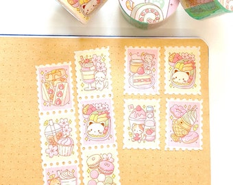 Kawaii Asian Snacks Stamp Washi Tape 25mm x 5m