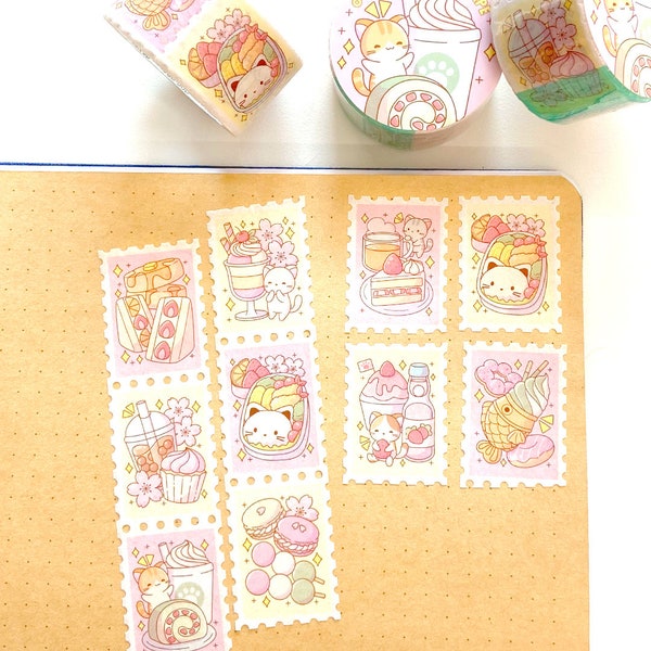 Kawaii Asiatische Snacks Stempel Washi Tape 25mm x 5m