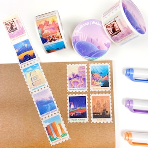 Animated Destinations Stamp Washi Tape 25mm x 5m