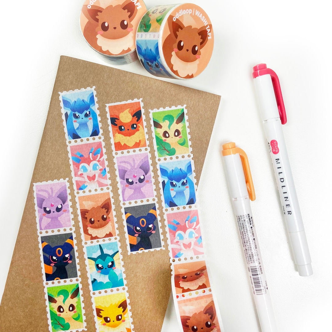 Eeveelutions Stamp Washi Tape 25mm x 5m