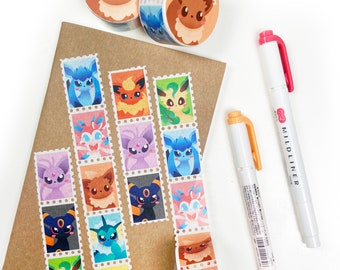 Eeveelutions Stamp Washi Tape 25mm x 5m