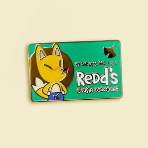 Épinglette en émail pour carte de réduction Cousin de Redd - Animal Crossing