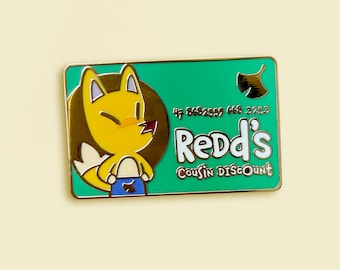 Redd's Cousin Discount Card Enamel Pin - Animal Crossing