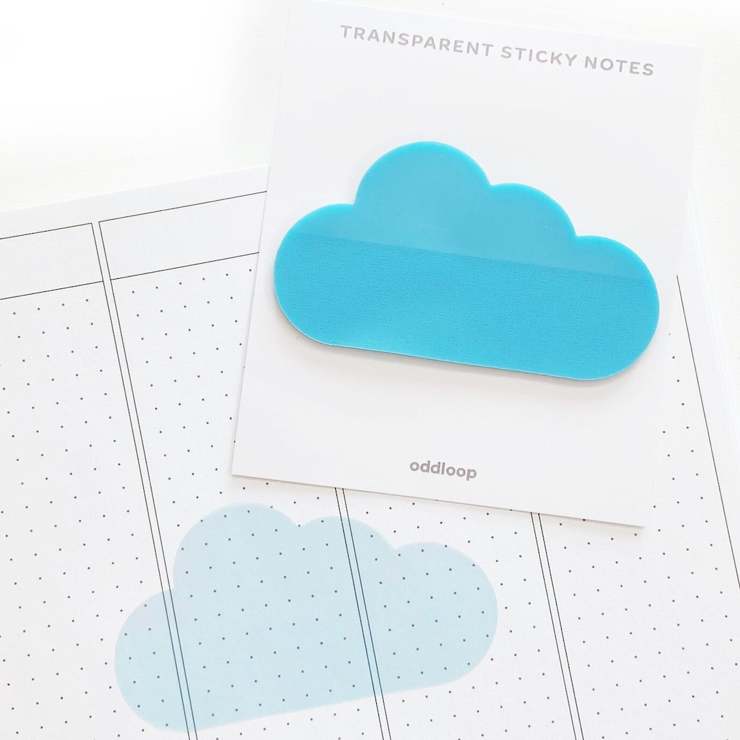 Transparent Cloud Sticky Notes (50 Sheets) - Etsy