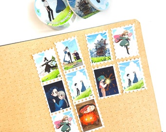 Flying Castle Stamp Washi Tape 25mm x 5m - Japanese Anime